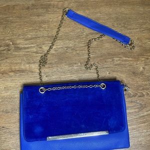 Velvet royal blue crossbody purse